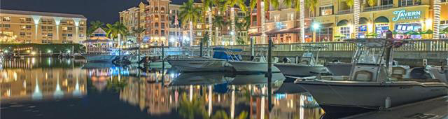 Bayfront Marina, Naples, Florida  At Night